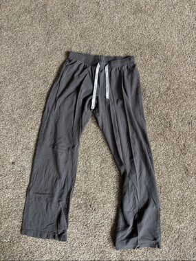 Calvin Klein Charcoal Gray Lounge Pajama Pants with White Logo Drawstring